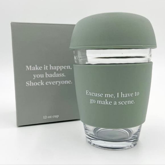 Excuse Me, I Have to Go Make A Scene Glass Travel Cup Mug - Picture 1 of 9